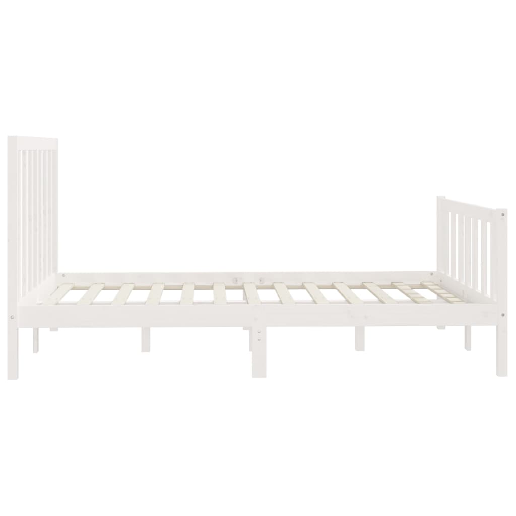 Bed Frame without Mattress White 120x200 cm Solid Wood