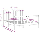 Bed Frame without Mattress White 120x200 cm Solid Wood