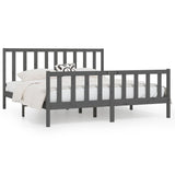 Bed Frame without Mattress Grey 200x200 cm Solid Wood