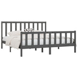 Bed Frame without Mattress Grey 200x200 cm Solid Wood