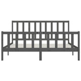 Bed Frame without Mattress Grey 200x200 cm Solid Wood