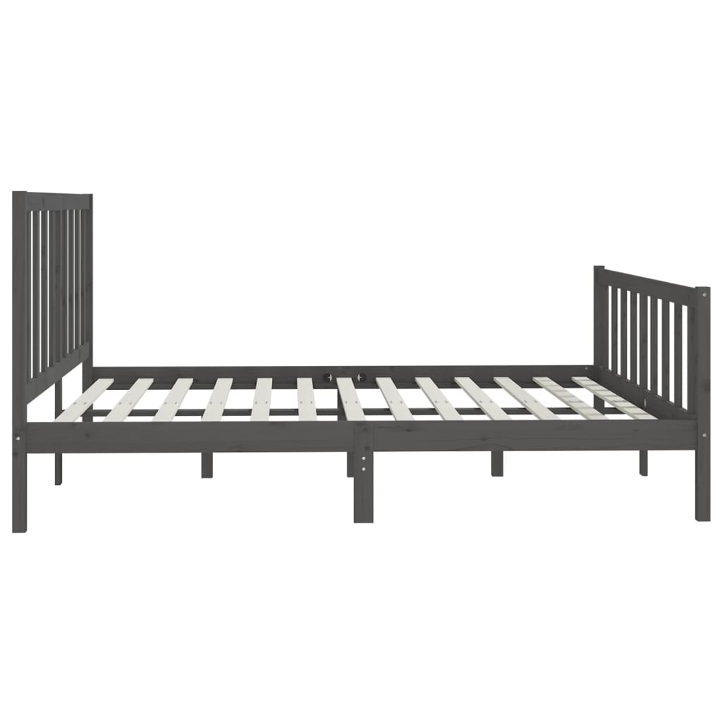 Bed Frame without Mattress Grey 200x200 cm Solid Wood