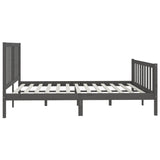 Bed Frame without Mattress Grey 200x200 cm Solid Wood