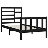 Bed Frame without Mattress Black 90x200 cm Solid Wood Pine