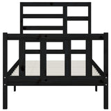 Bed Frame without Mattress Black 90x200 cm Solid Wood Pine