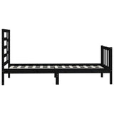 Bed Frame without Mattress Black 90x200 cm Solid Wood Pine