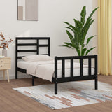 Bed Frame without Mattress Black 90x200 cm Solid Wood Pine