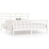 Bed Frame without Mattress White 180x200 cm Super King Solid Wood