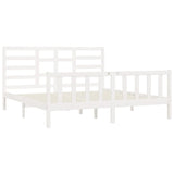 Bed Frame without Mattress White 180x200 cm Super King Solid Wood