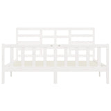 Bed Frame without Mattress White 180x200 cm Super King Solid Wood