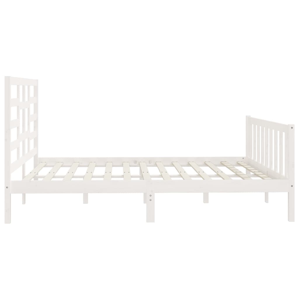 Bed Frame without Mattress White 180x200 cm Super King Solid Wood