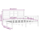 Bed Frame without Mattress White 180x200 cm Super King Solid Wood