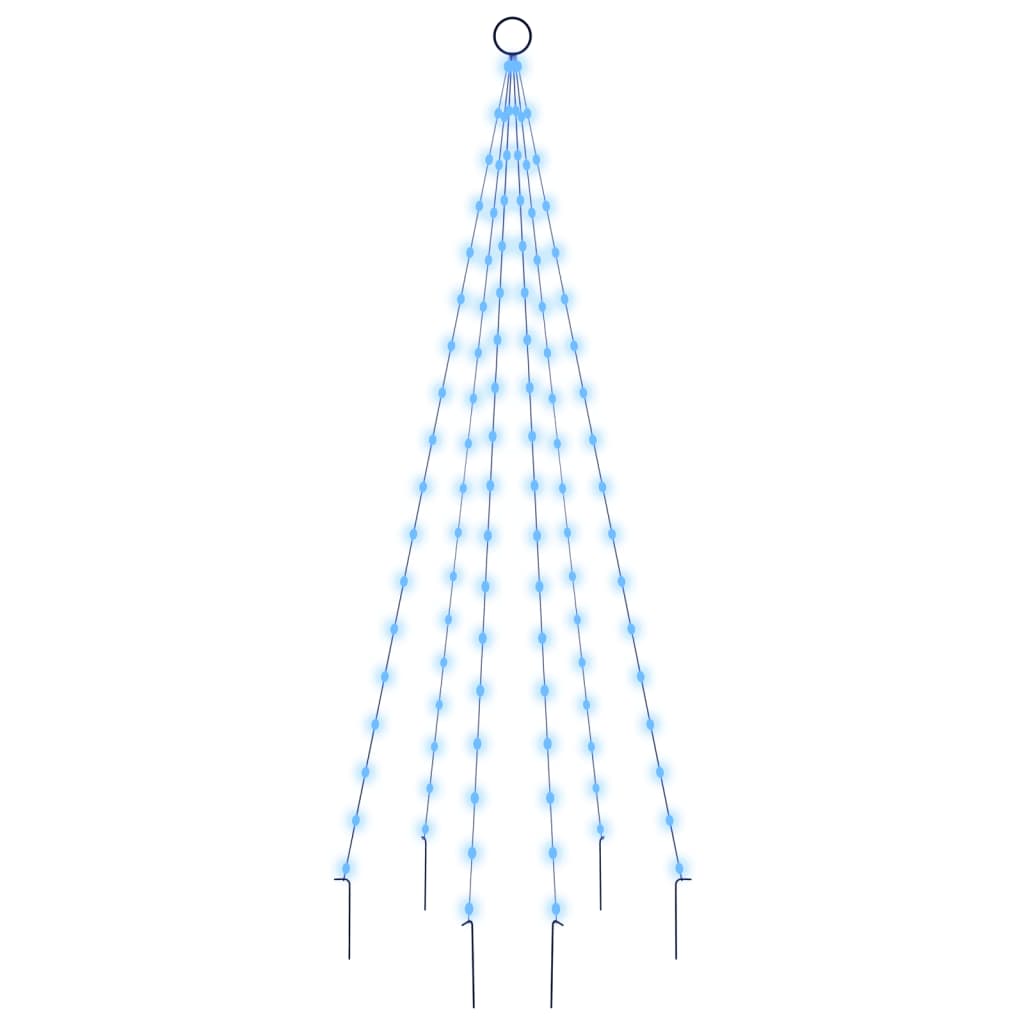 Christmas Tree on Flagpole Blue 108 LEDs 180 cm