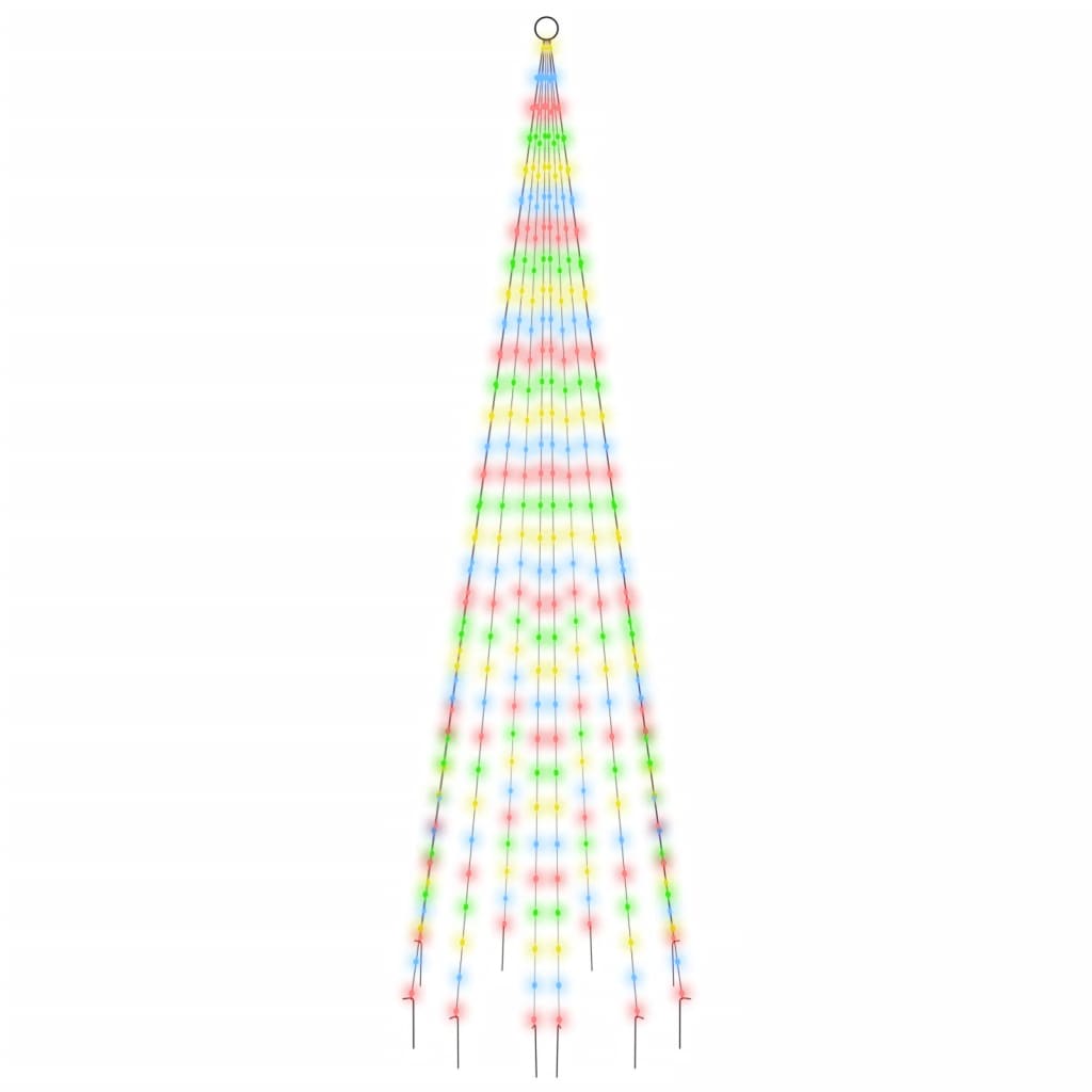 Christmas Tree on Flagpole Colourful 310 LEDs 300 cm