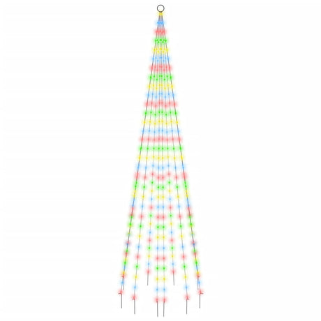 Christmas Tree on Flagpole Colourful 310 LEDs 300 cm