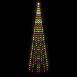 Christmas Tree on Flagpole Colourful 310 LEDs 300 cm