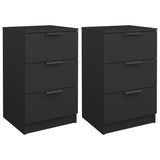 Bedside Cabinets 2 pcs Black 40x36x65 cm