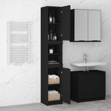 Bathroom Cabinet Black 32x34x188.5 cm Engineered Wood