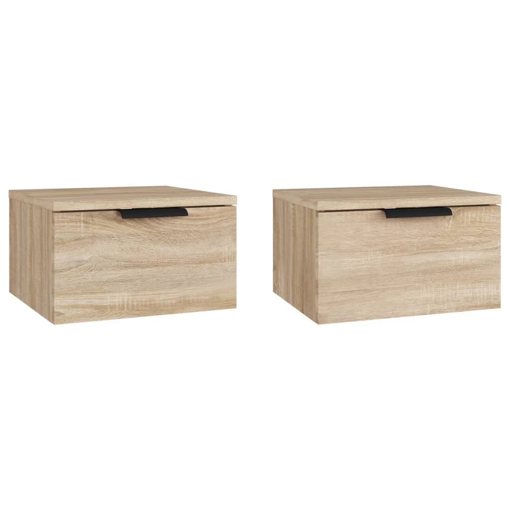 Wall-mounted Bedside Cabinets 2 pcs Sonoma Oak 34x30x20 cm