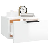 Wall-mounted Bedside Cabinet High Gloss White 34x30x20 cm