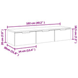 Wall Cabinet White 102x30x20 cm Engineered Wood