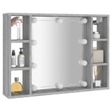 Mirror Cabinet with LED Grey Sonoma 76x15x55 cm