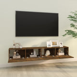 Wall TV Cabinets 2 pcs Smoked Oak 100x30x30 cm Engineered Wood