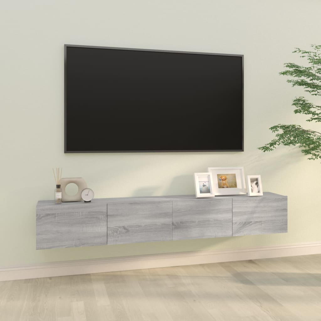 Wall TV Cabinets 2 pcs Grey Sonoma 100x30x30 cm Engineered Wood