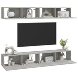 Wall TV Cabinets 4 pcs Concrete Grey 100x30x30 cm