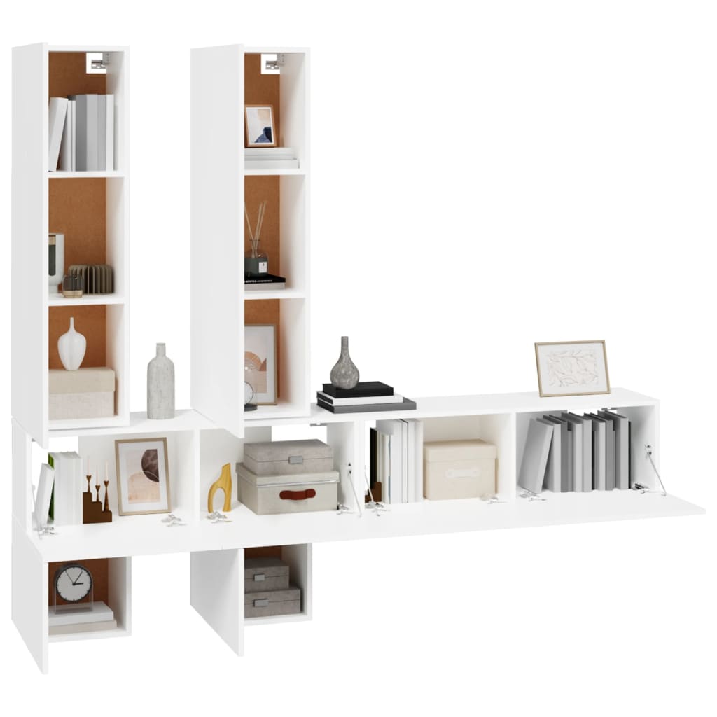 Wall-mounted TV Cabinet White Engineered Wood