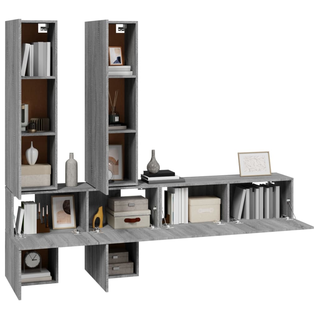 Wall-mounted TV Cabinet Grey Sonoma Engineered Wood