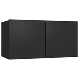 Wall-mounted TV Cabinet Black Engineered Wood