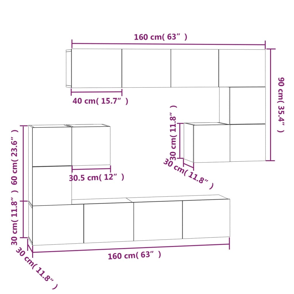 Wall-mounted TV Cabinet Black Engineered Wood