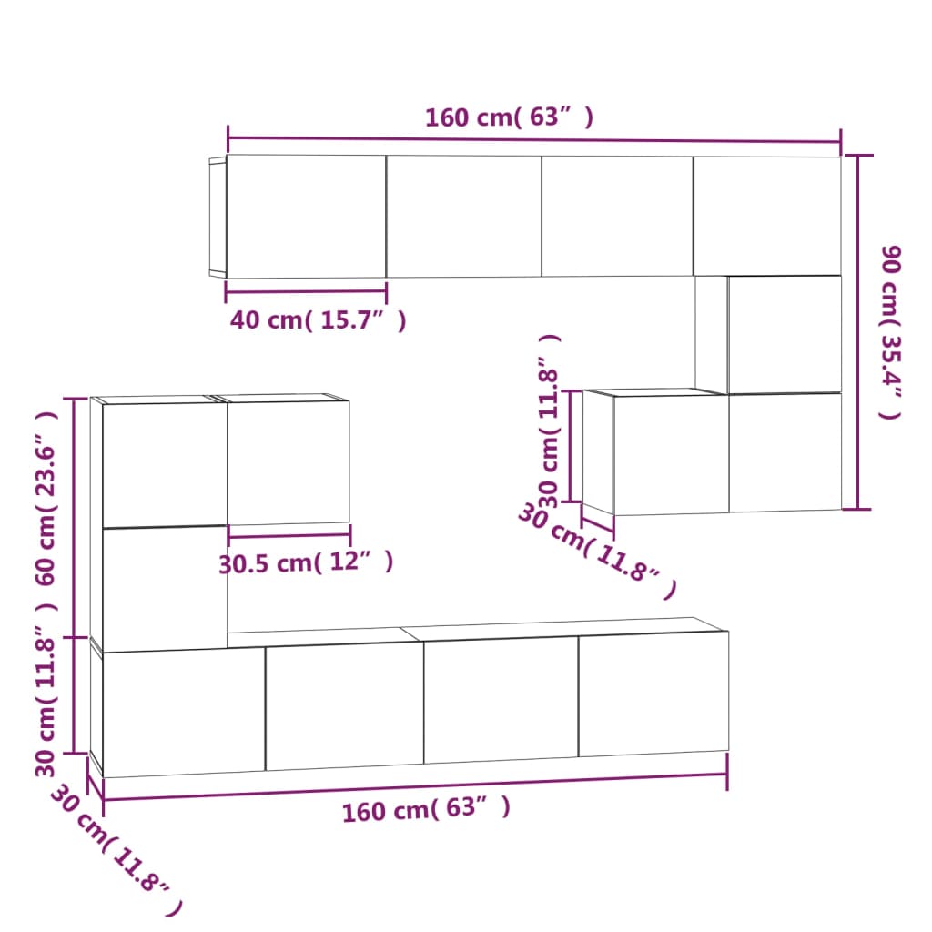 Wall-mounted TV Cabinet Concrete Grey Engineered Wood