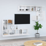 Wall-mounted TV Cabinet High Gloss White Engineered Wood