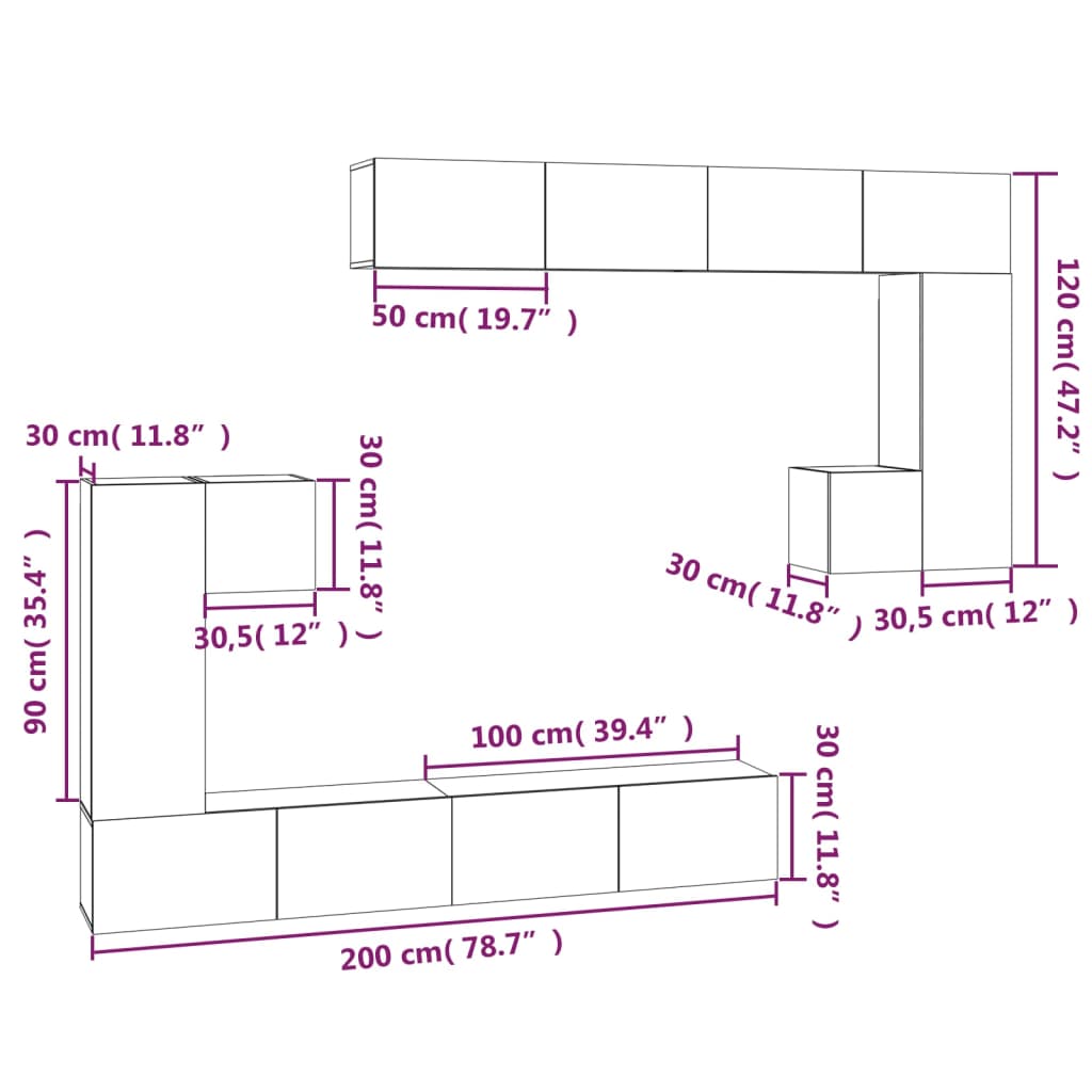 Wall-mounted TV Cabinet Black Engineered Wood