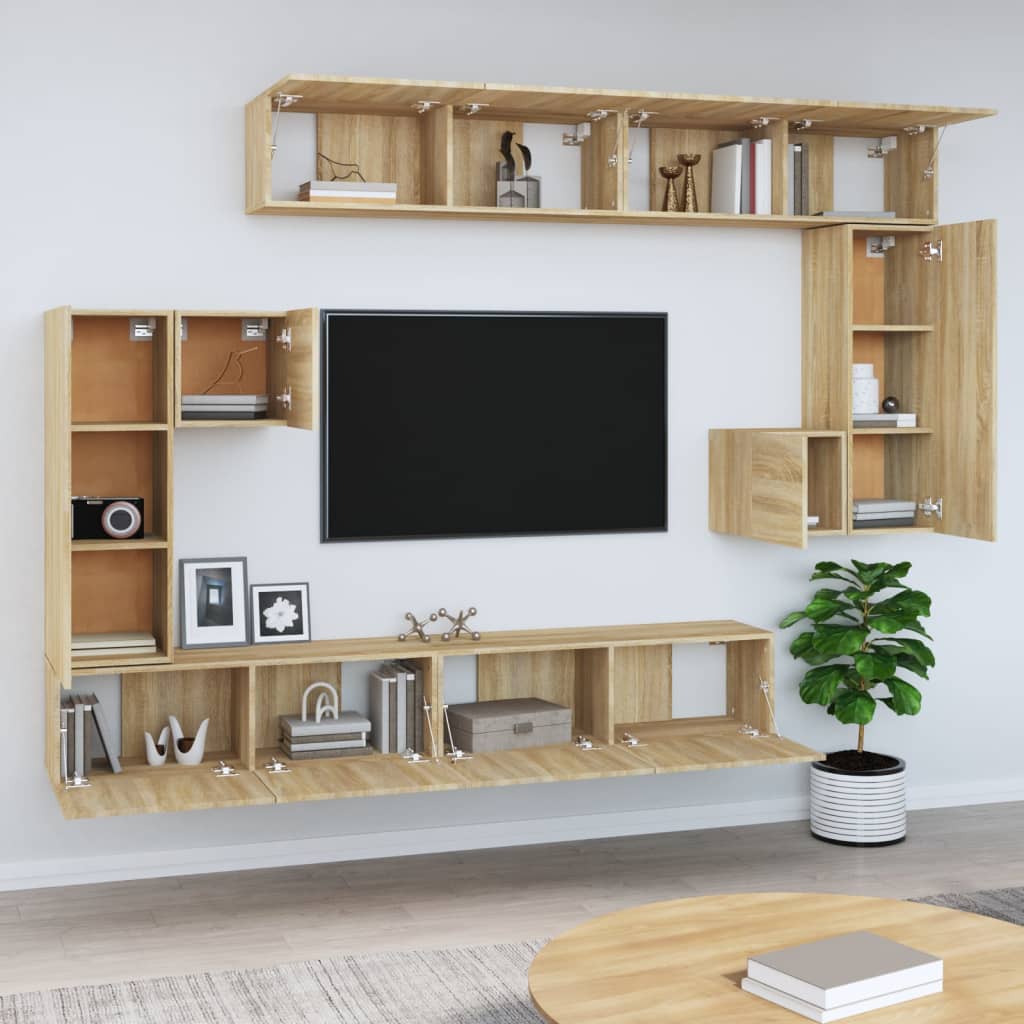 Wall-mounted TV Cabinet Sonoma Oak Engineered Wood