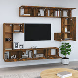 Wall-mounted TV Cabinet Smoked Oak Engineered Wood