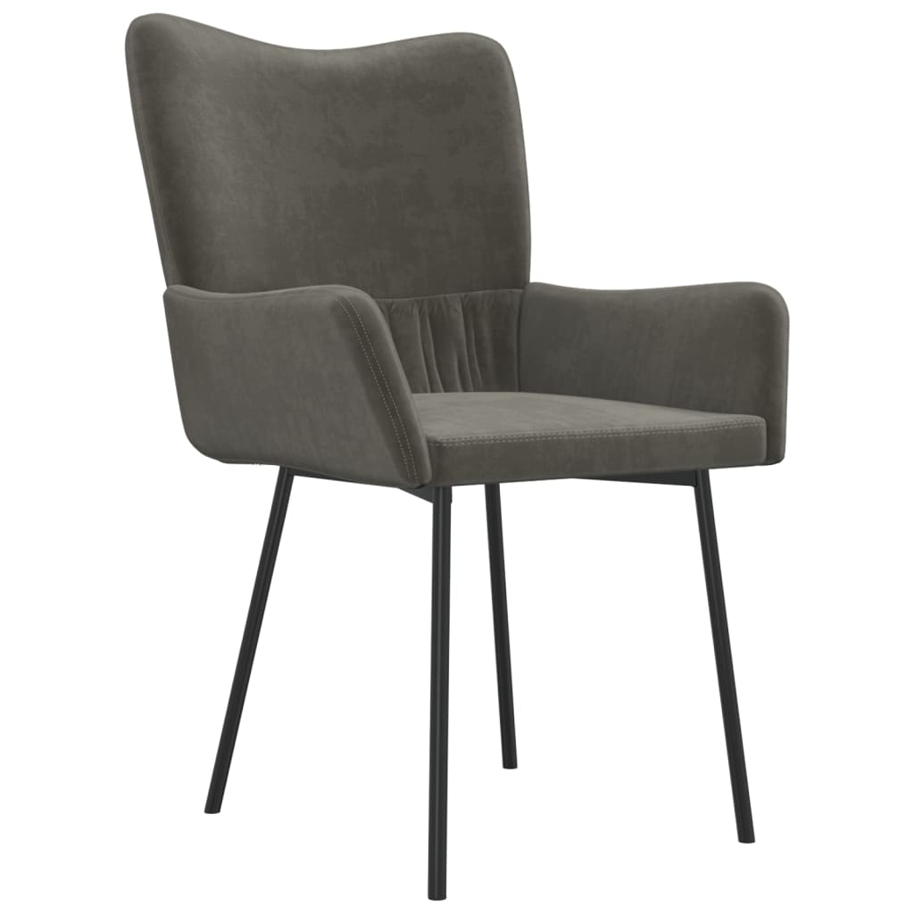 Dining Chairs 2 pcs Dark Grey Velvet