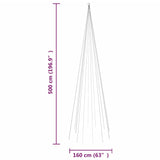 Christmas Tree on Flagpole Warm White 732 LEDs 500 cm