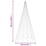 Christmas Tree on Flagpole Warm White 1400 LEDs 500 cm