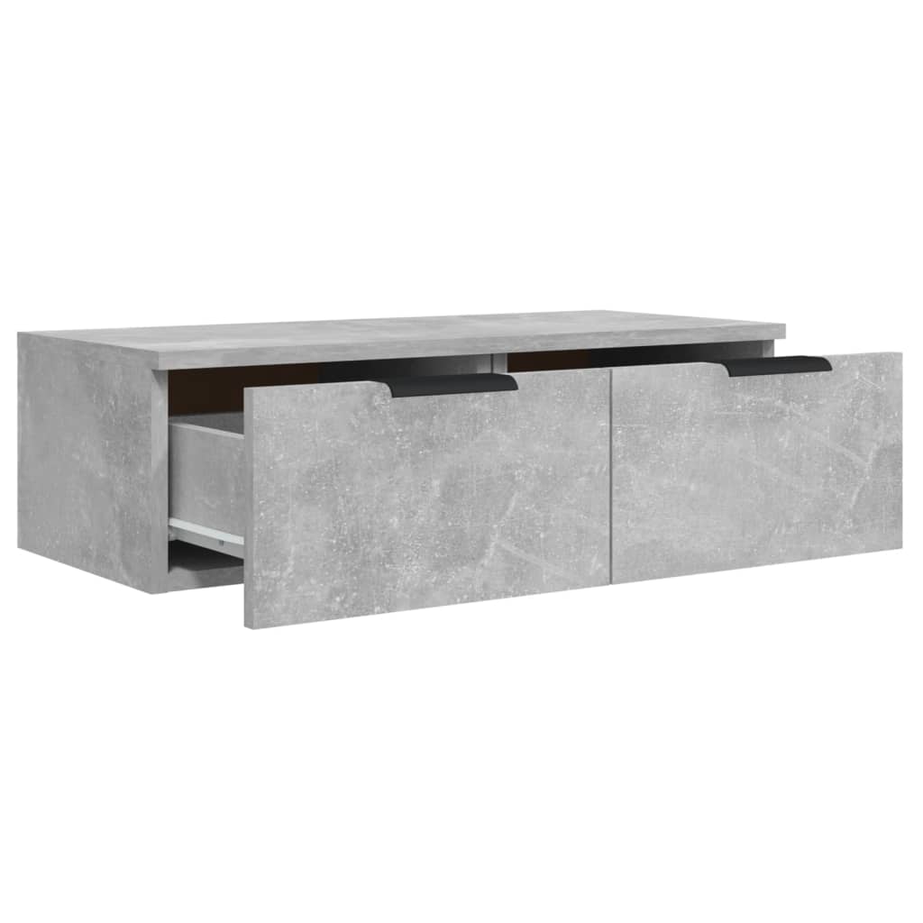 Wall Cabinets 2 pcs Concrete Grey 68x30x20 cm Engineered Wood