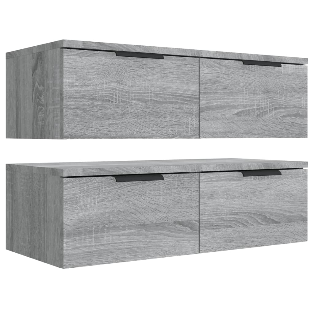 Wall Cabinets 2 pcs Grey Sonoma 68x30x20 cm Engineered Wood