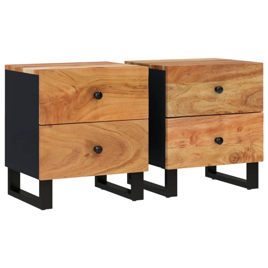 Bedside Cabinets 2 pcs 40x33x46 cm Solid Wood Acacia