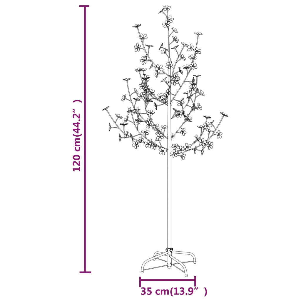 Cherry Blossom LED Tree Warm White 84 LEDs 120 cm