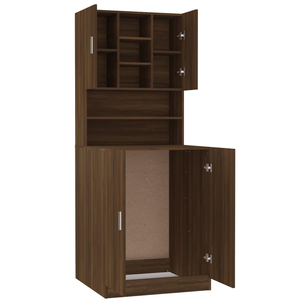 Washing Machine Cabinet Brown Oak Engineered Wood