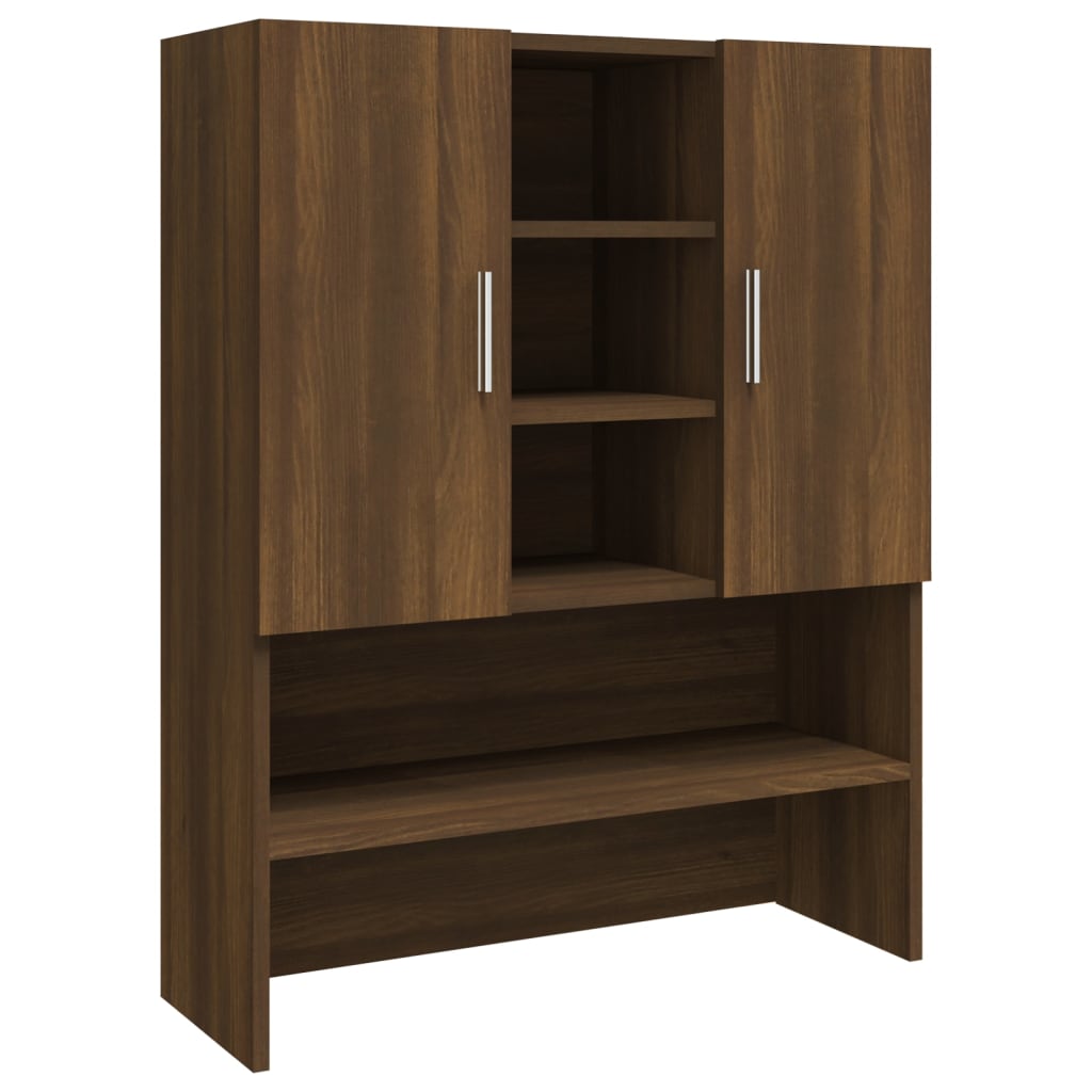 Washing Machine Cabinet Brown Oak Engineered Wood