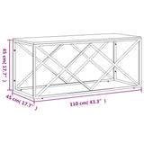 Coffee Table Stainless Steel and Solid Wood Reclaimed