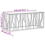 Coffee Table Stainless Steel and Solid Wood Reclaimed