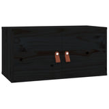 Wall Cabinets 2 pcs Black 60x30x30 cm Solid Wood Pine